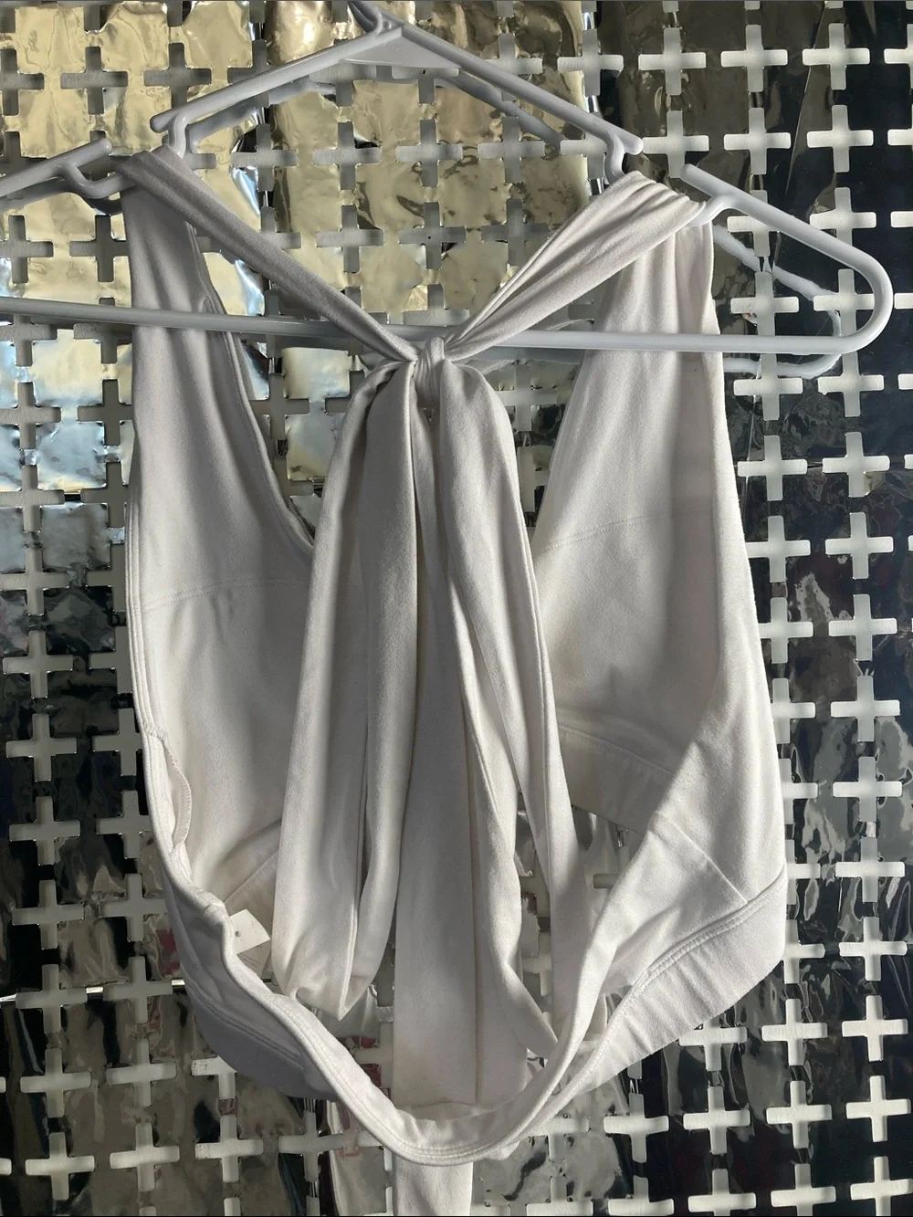 ALO Yoga White Tie-Back Bralette